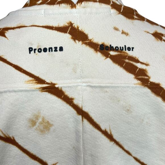 Proenza Schouler White Label Sweatshirt Womens XS Ecru Brown Tie Dye Chic USA - Picture 4 of 14